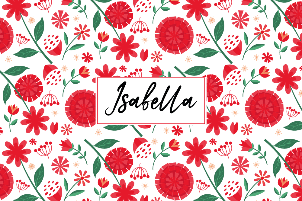 Personalisable placemats floral name design - TenStickers