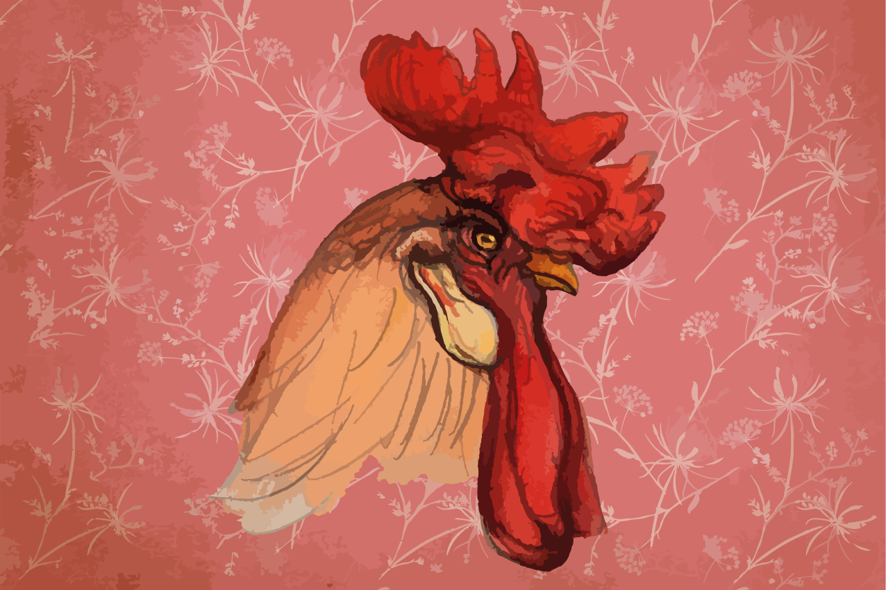 Original placemats rooster head design - TenStickers