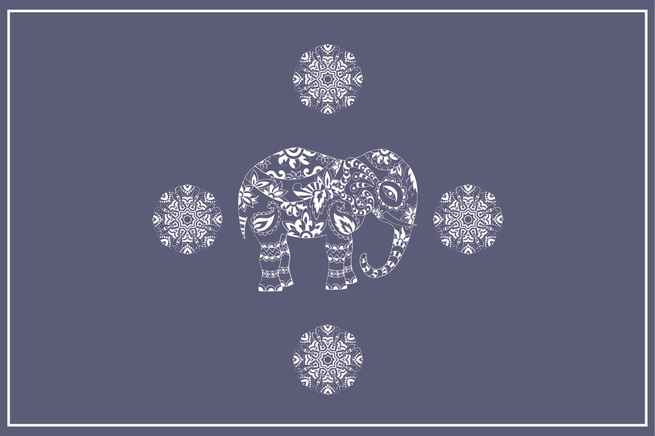 Original placemats elephant design pattern - TenStickers
