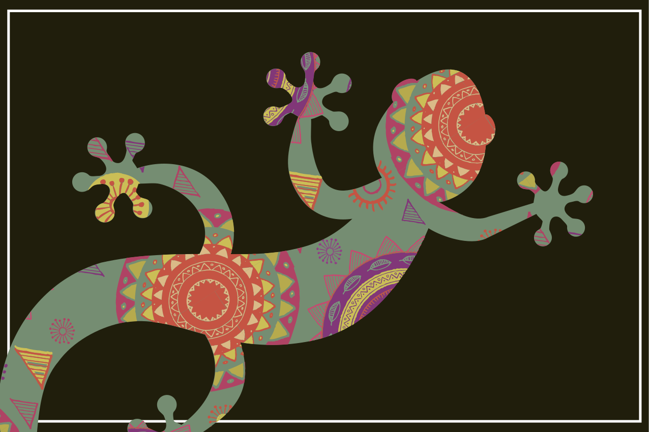 Original placemats colorful lizard design - TenStickers
