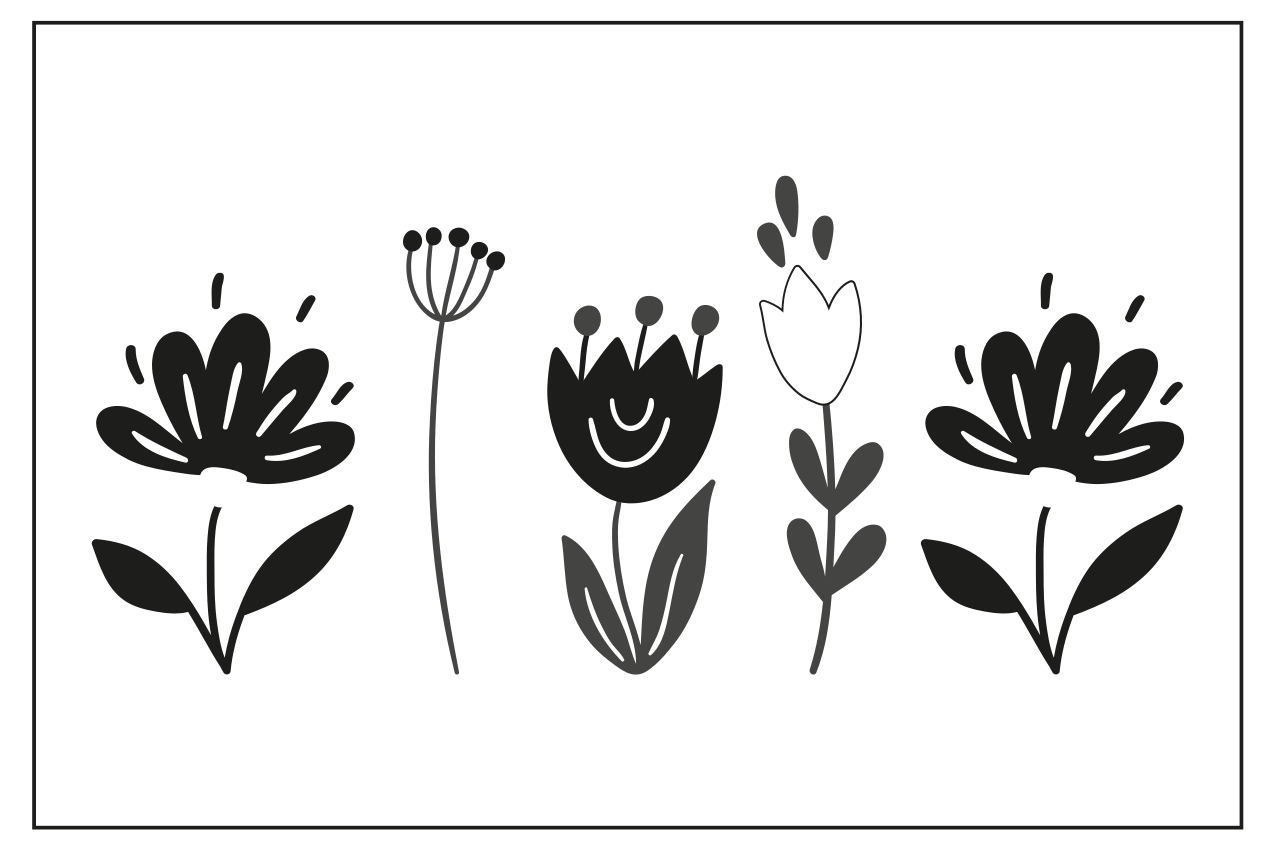 Original placemats floral line drawing - TenStickers