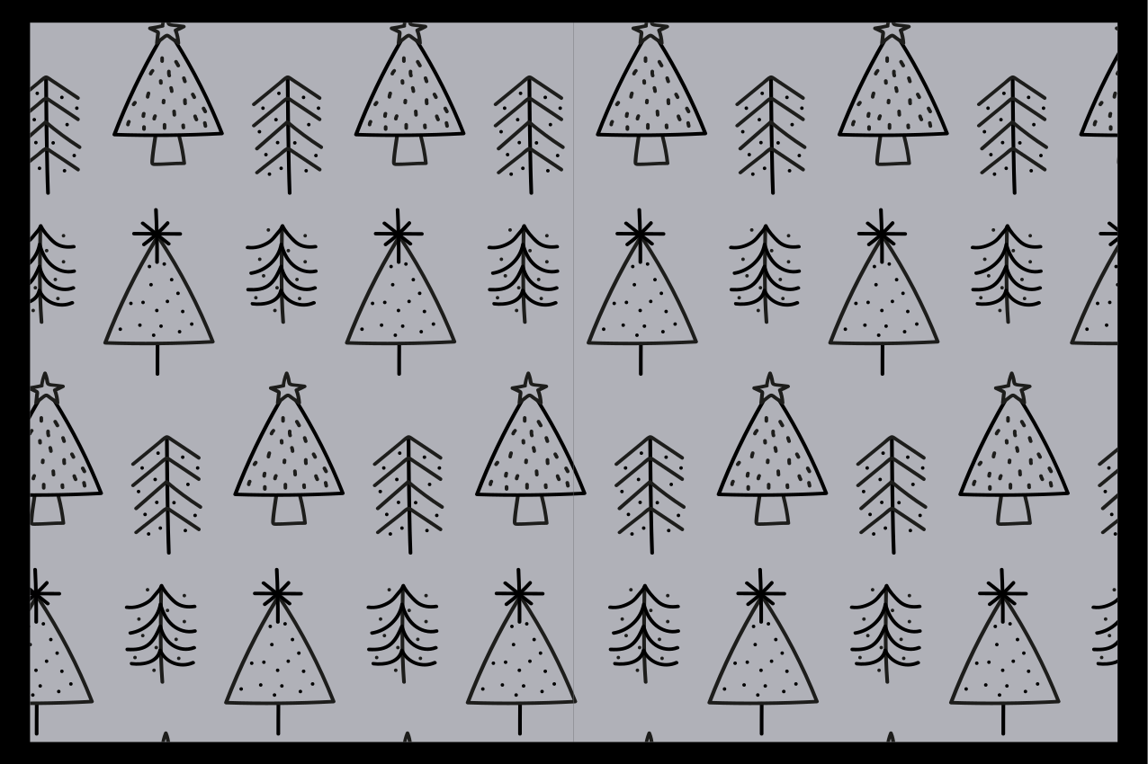 Christmas placemats with artistic christmas trees - TenStickers
