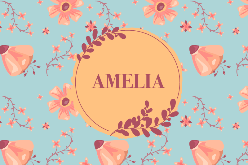 Personalisable placemats botanical custom name - TenStickers