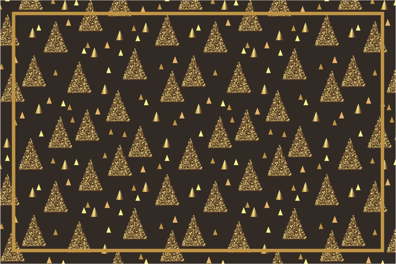 Christmas placemats elegant gold christmas trees - TenStickers