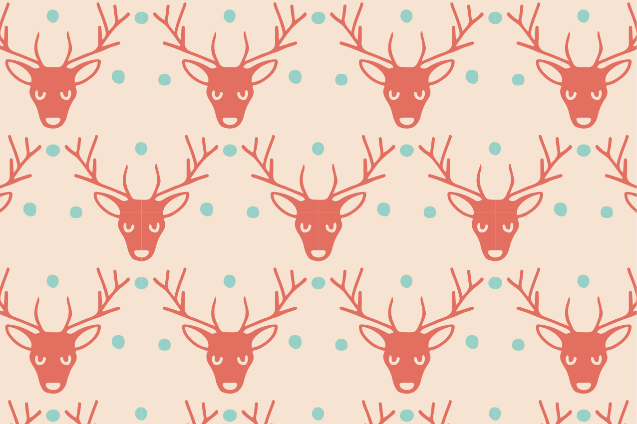 Christmas placemats reindeer pattern table setting - TenStickers