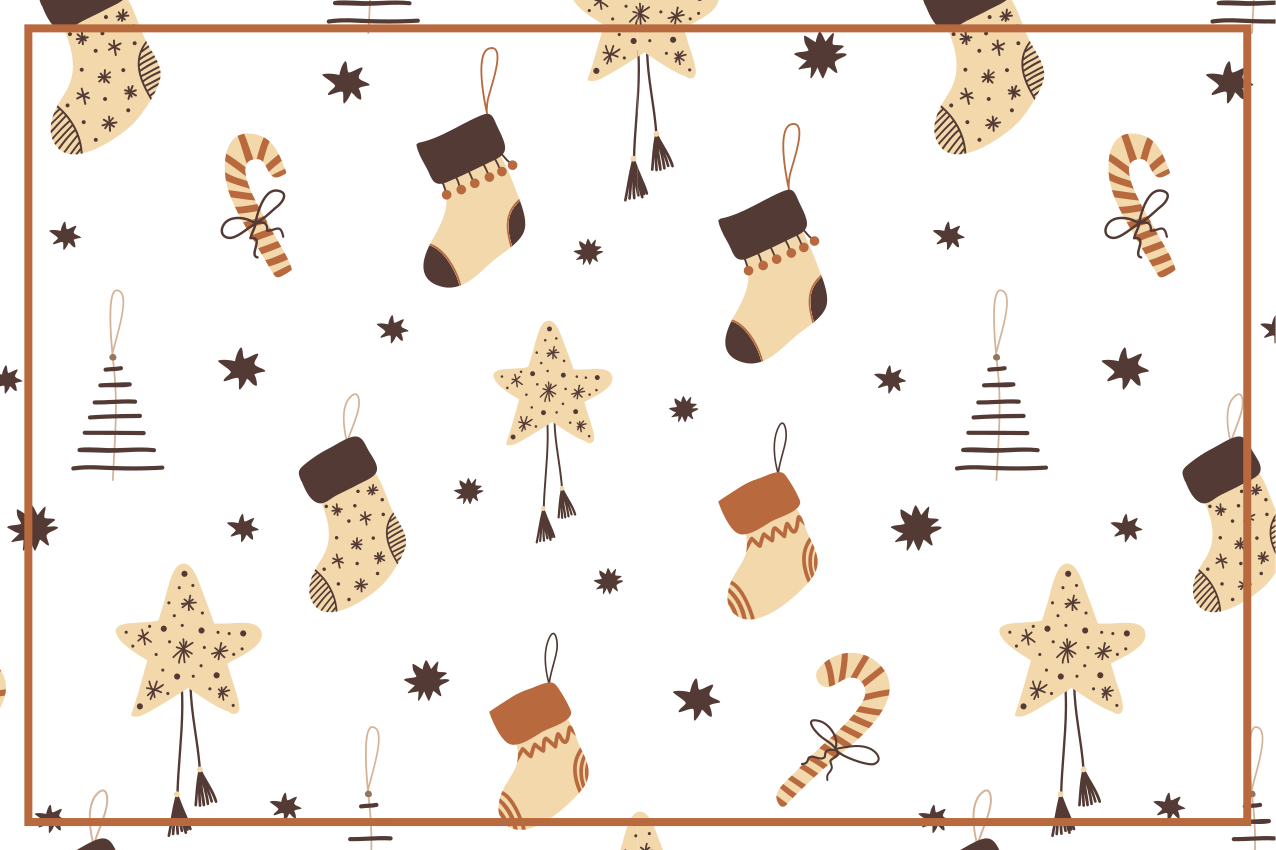 Christmas placemats with festive stockings design - TenStickers