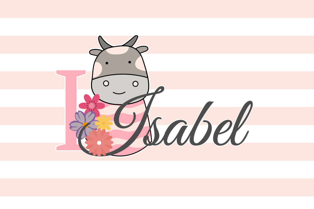 Cow themed personalisation personalised placemats - TenStickers