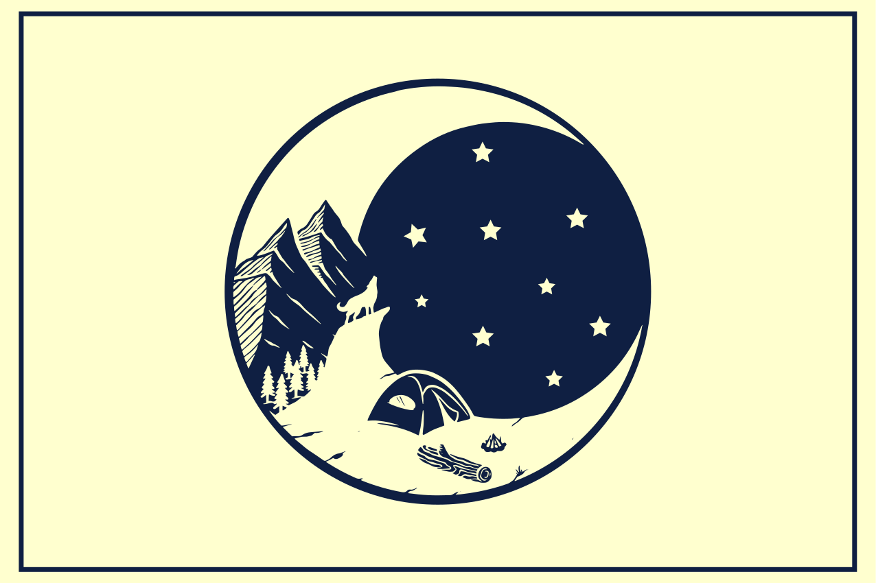 Original placemats mountain camping landscape - TenStickers