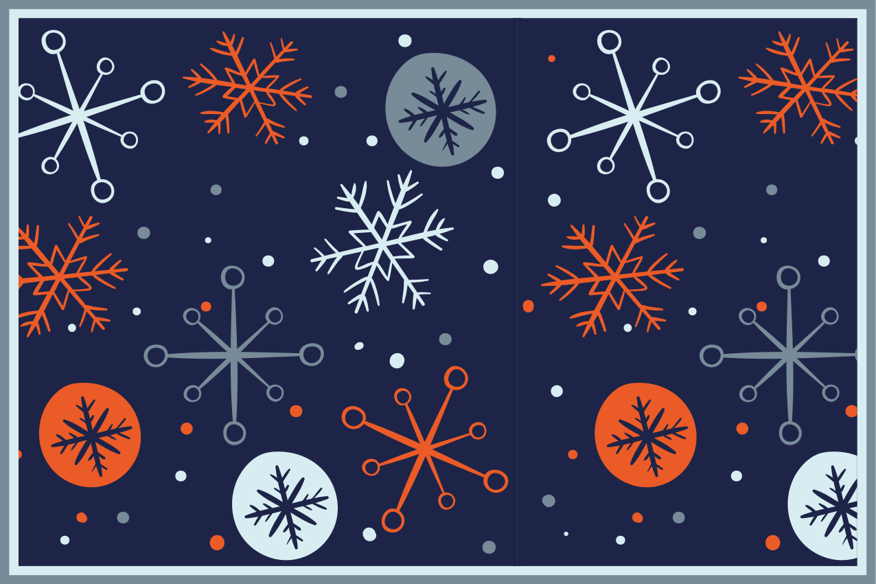Christmas placemats with festive snowflake designs - TenStickers