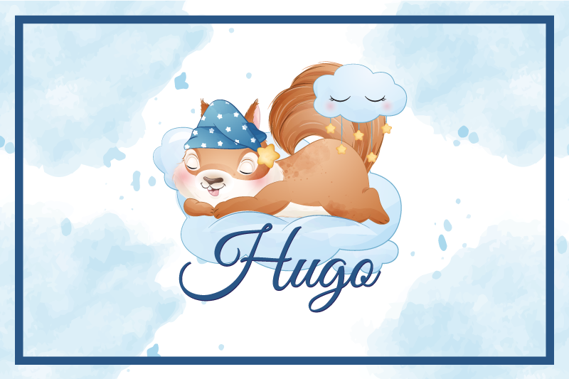 Children placemats squirrel on cloud design - TenStickers