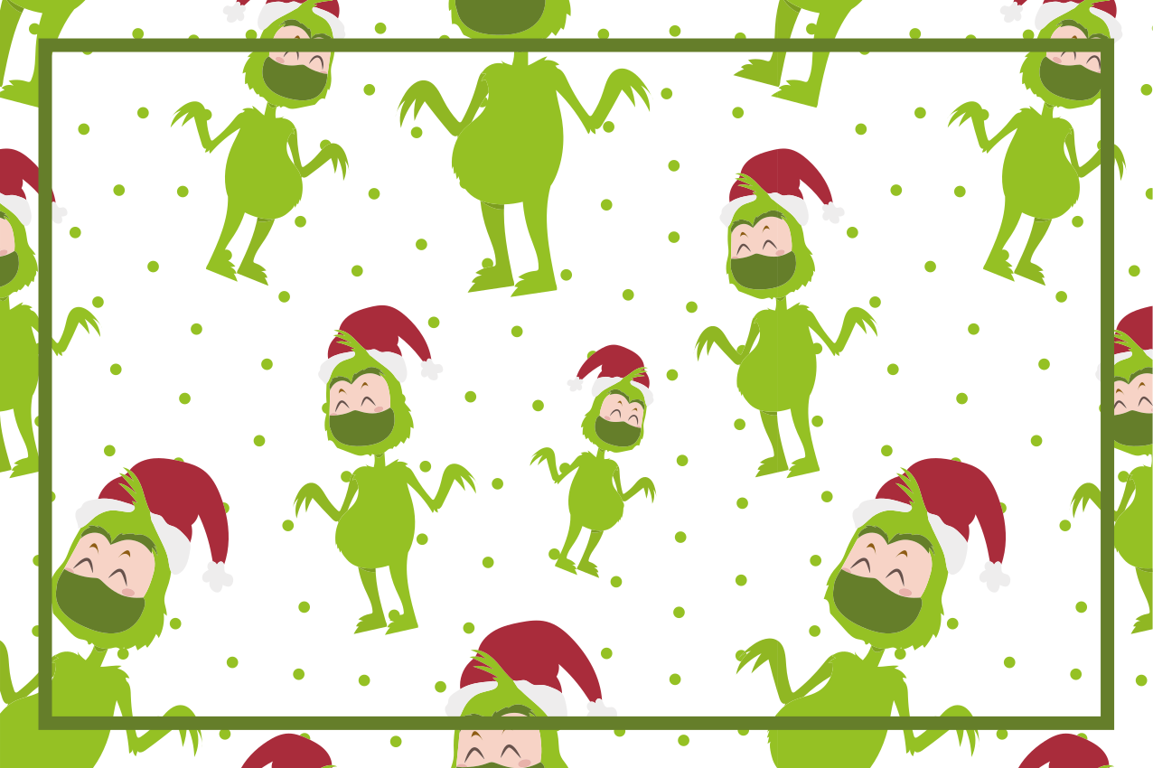 Christmas placemats featuring joyful grinch characters - TenStickers