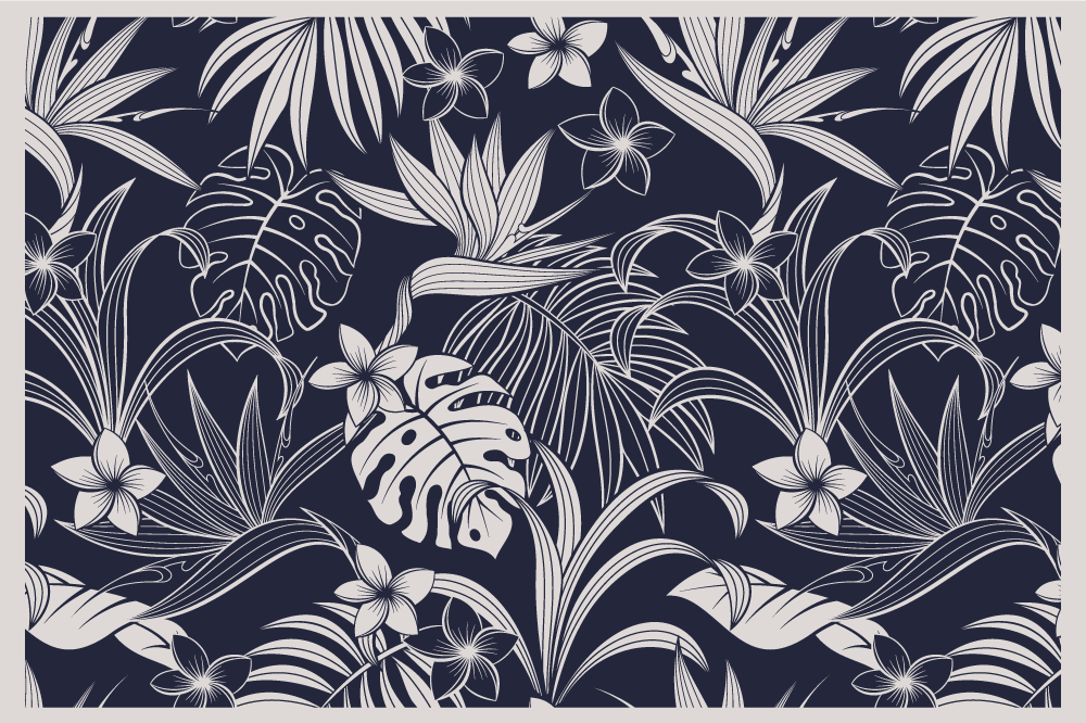 Elegant placemats tropical floral design - TenStickers