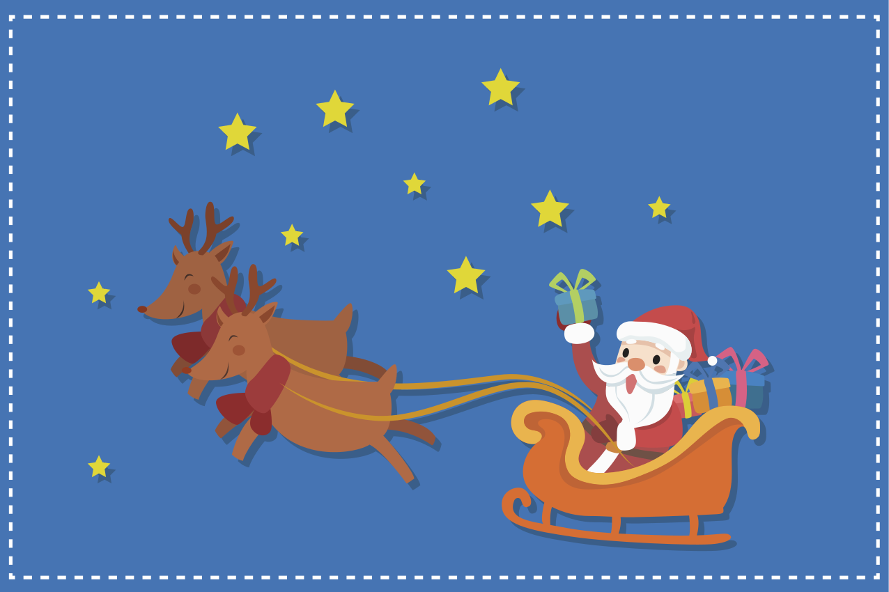 Christmas placemats santa's sleigh adventure - TenStickers