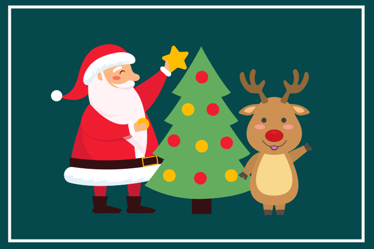 Christmas placemats santa and reindeer design - TenStickers