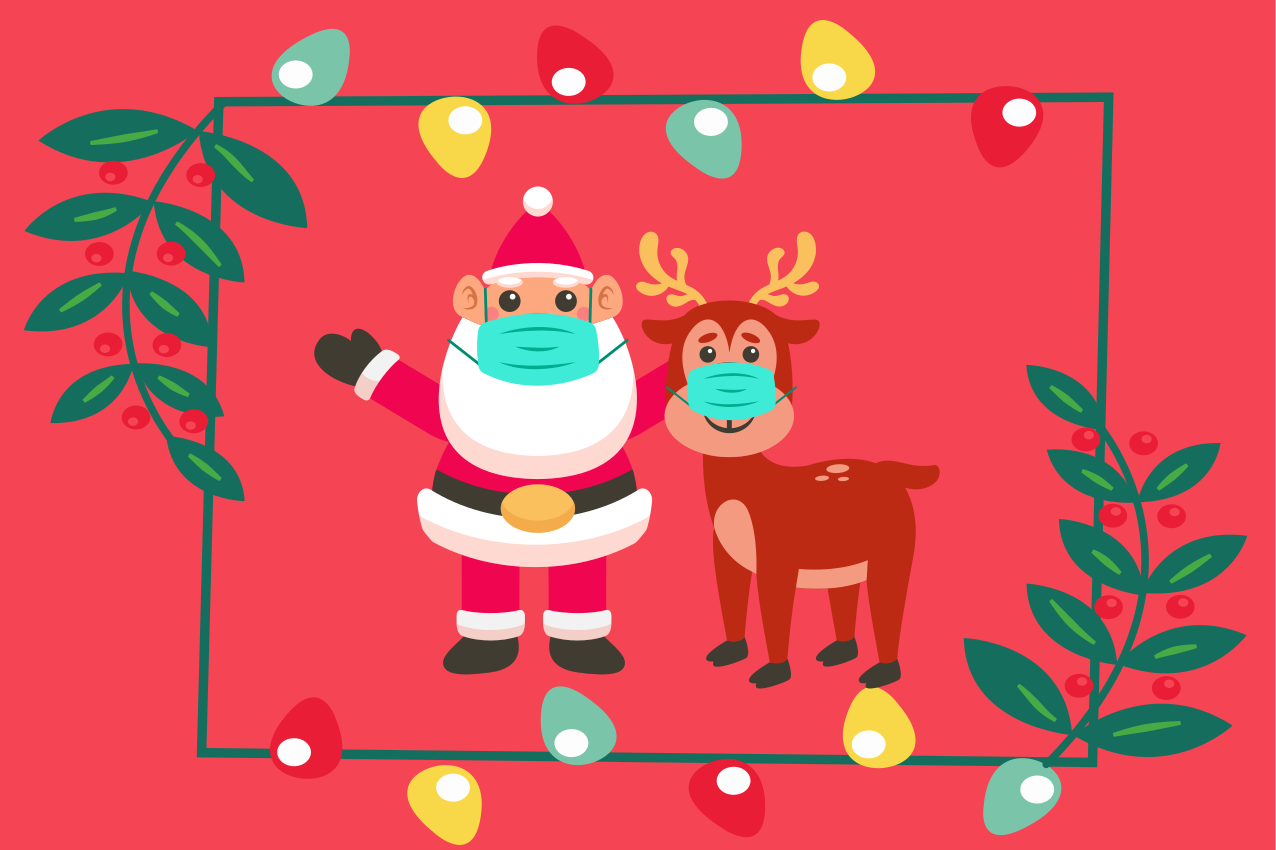 Christmas placemats santa and sleigh design - TenStickers