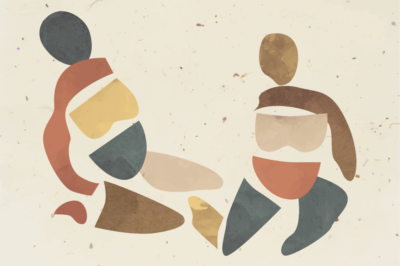 Abstract figures autumnal hue modern placemats - TenStickers