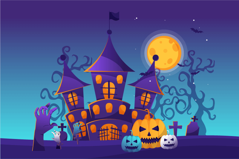 Halloween placemats spooky castle design - TenStickers