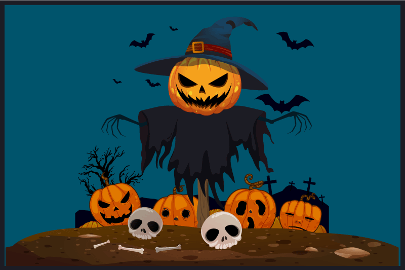 Halloween placemats scarecrow pumpkin fright - TenStickers