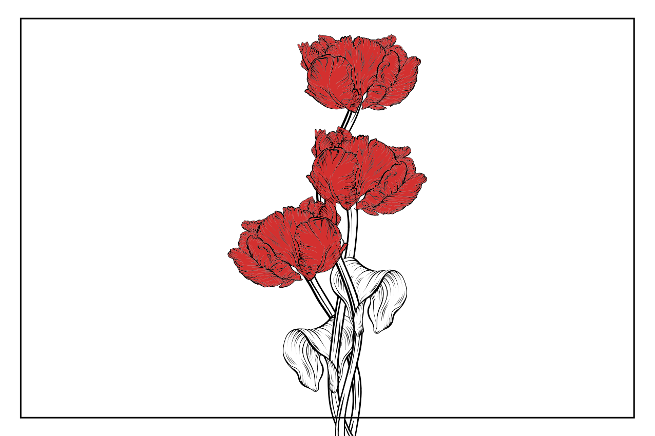Original placemats red floral design - TenStickers