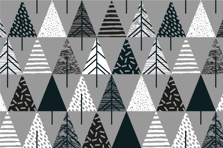 Christmas placemats with stylized pine tree design - TenStickers