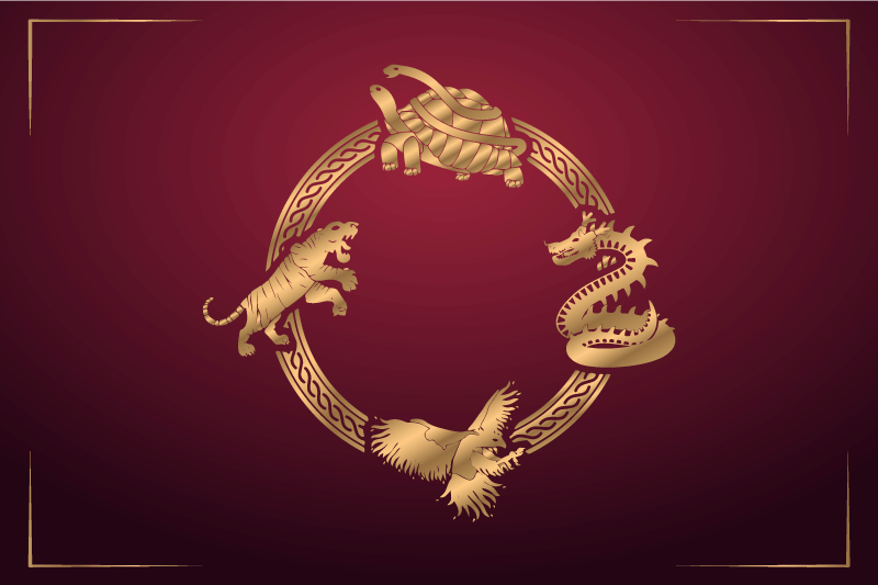 Original placemats golden animal symbols - TenStickers