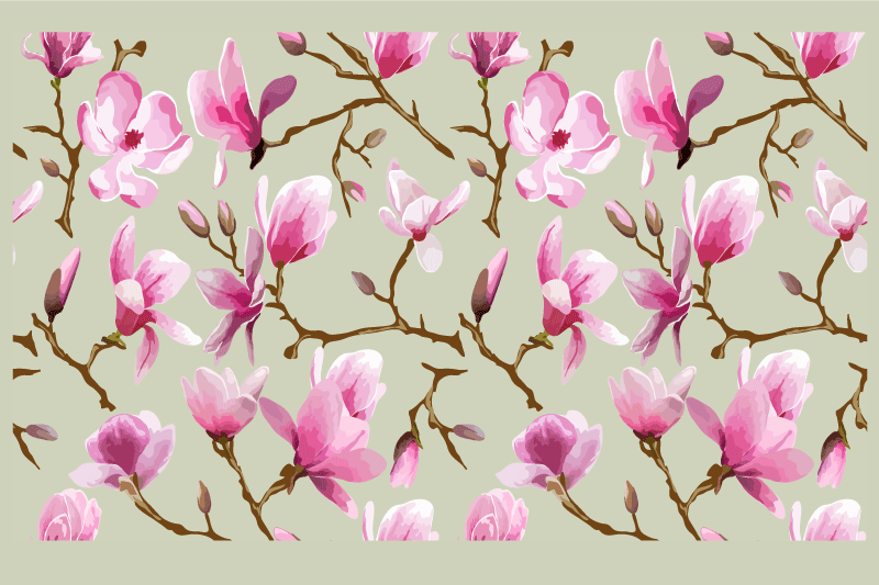 Purple magnolia treetop vinyl placemats - TenStickers