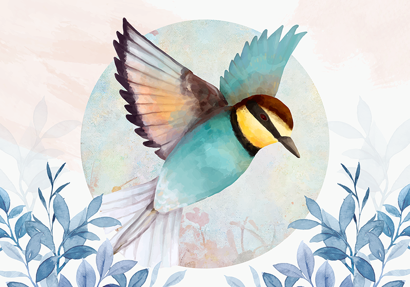 Original placemats with colorful bird art - TenStickers