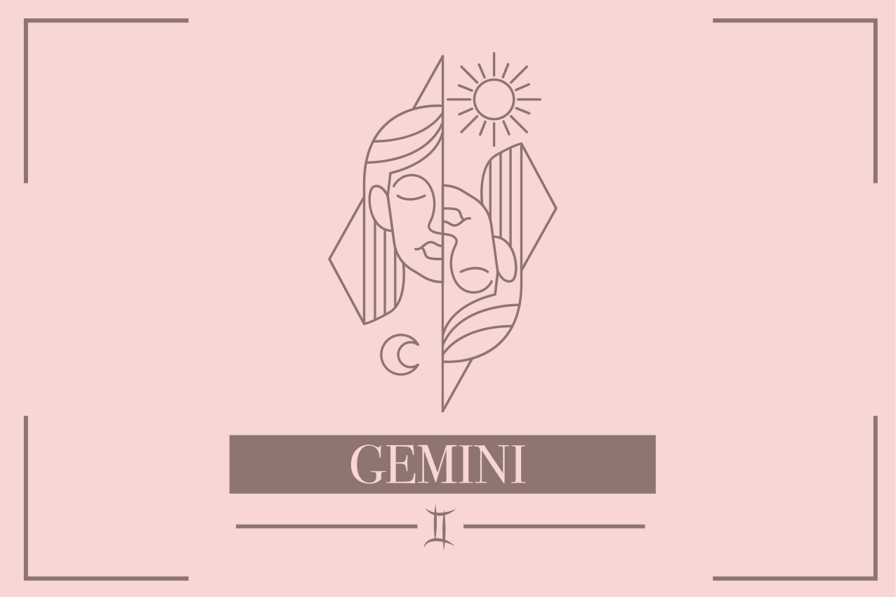 Gemini pink card zodiac sign design placemats - TenStickers