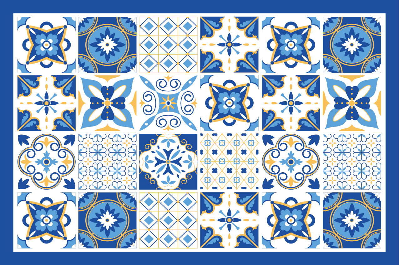 Original placemats in classic tile design - TenStickers