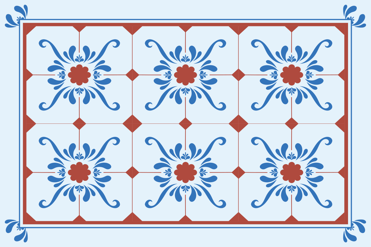 Textured placemats with vintage floral design - TenStickers