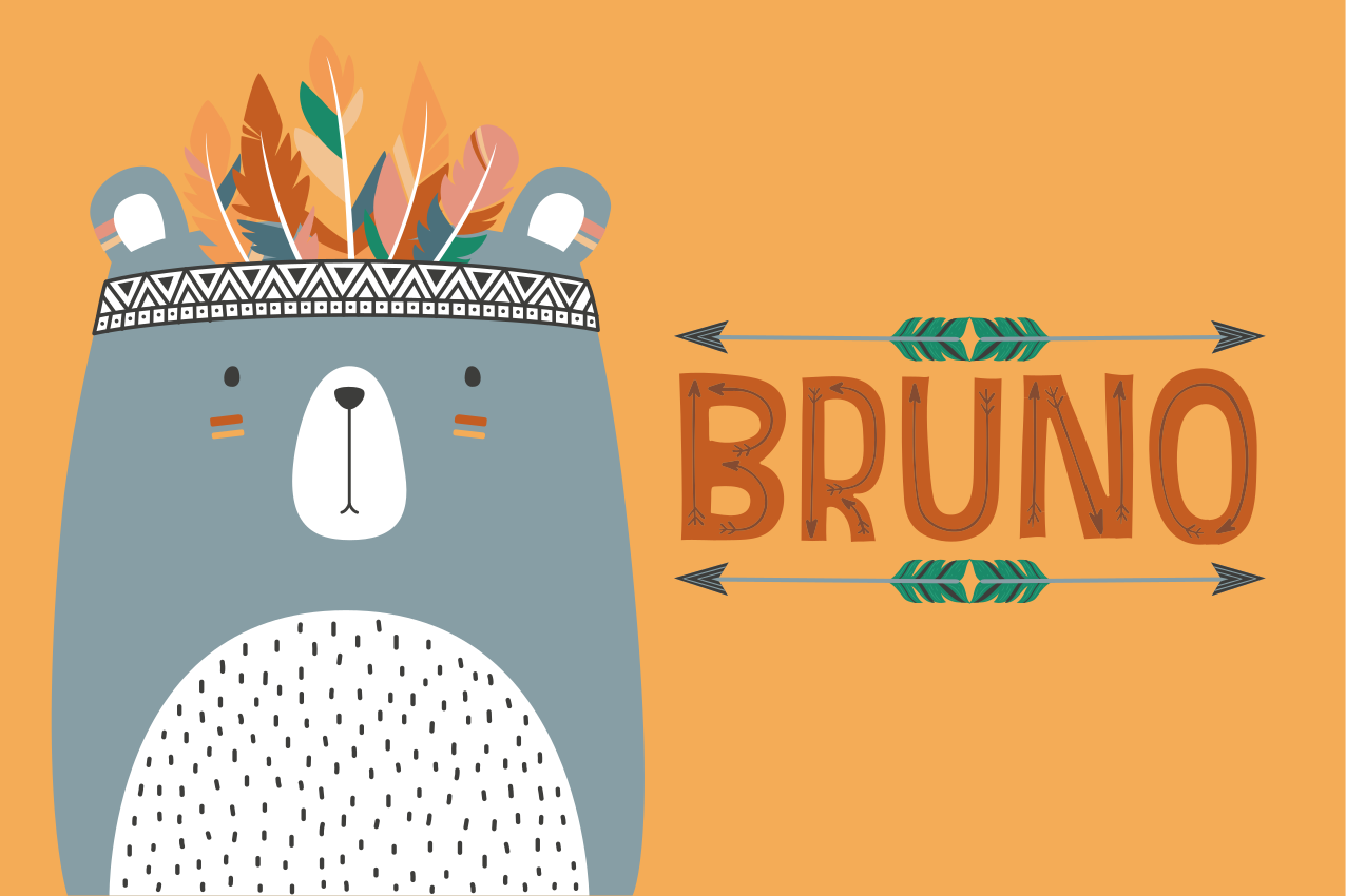 Children placemats cute bear illustration - TenStickers