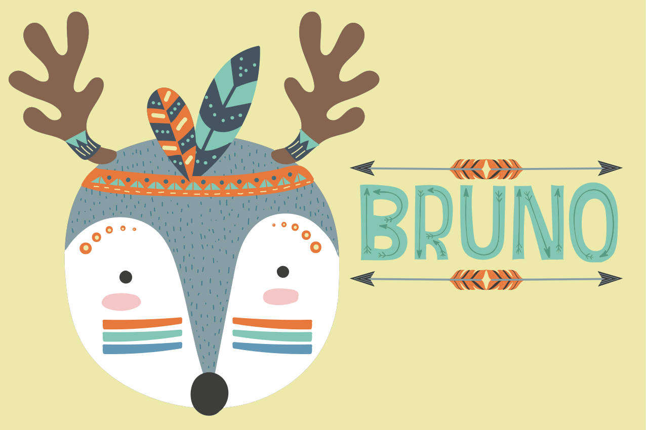 Children placemats cute reindeer face - TenStickers