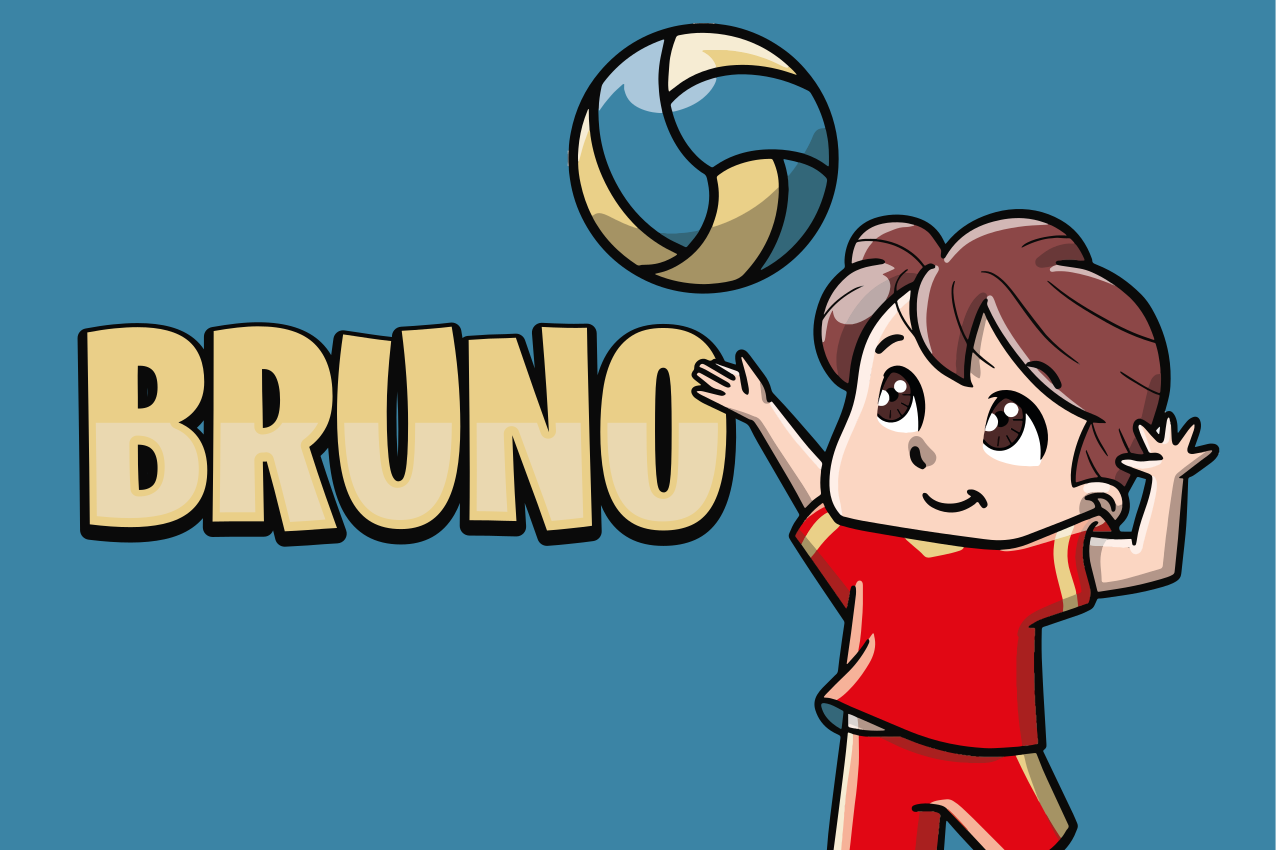 Kid volleyball player with name placemats - TenStickers