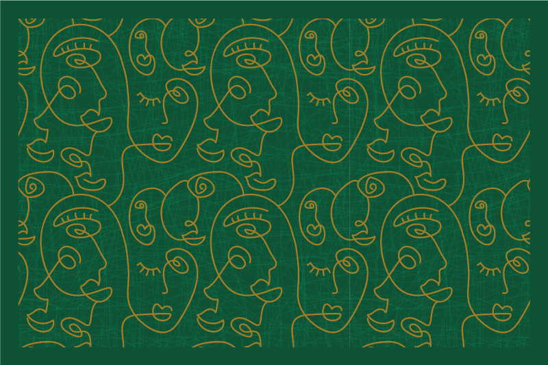 Original placemats abstract face design - TenStickers