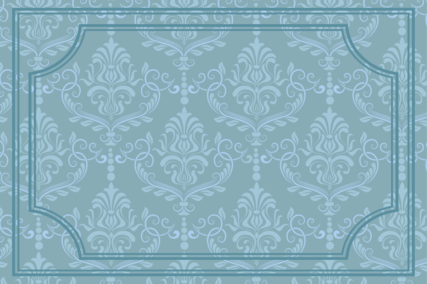 Blue floral baroque elegant placemats - TenStickers