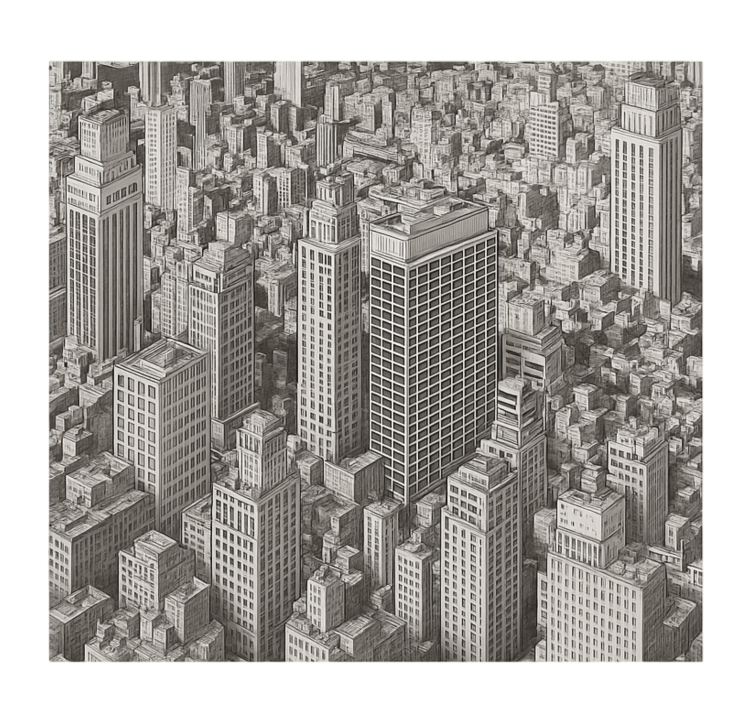 Black and white overview teenage wall mural - TenStickers