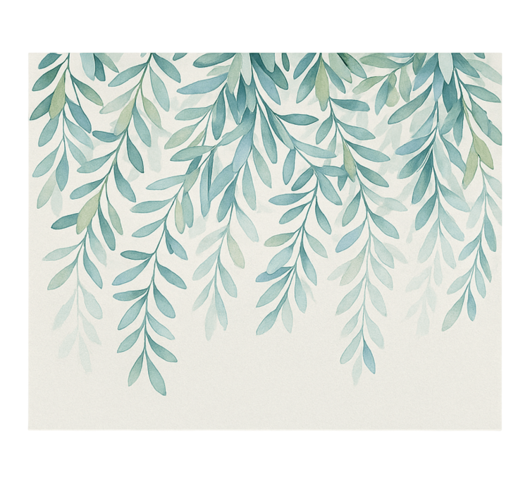 Elegant watercolour leaves teenage wall mural - TenStickers