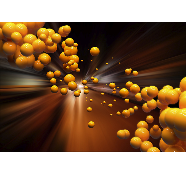 Floating sphere through tunnel 3d wallpaper - TenStickers