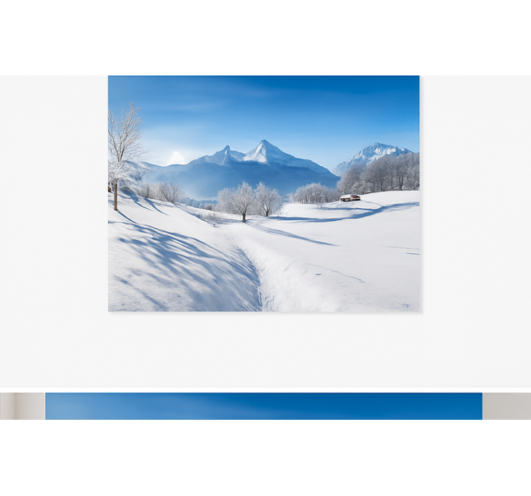 Winter Alpine Trail mountain wall mural - TenStickers