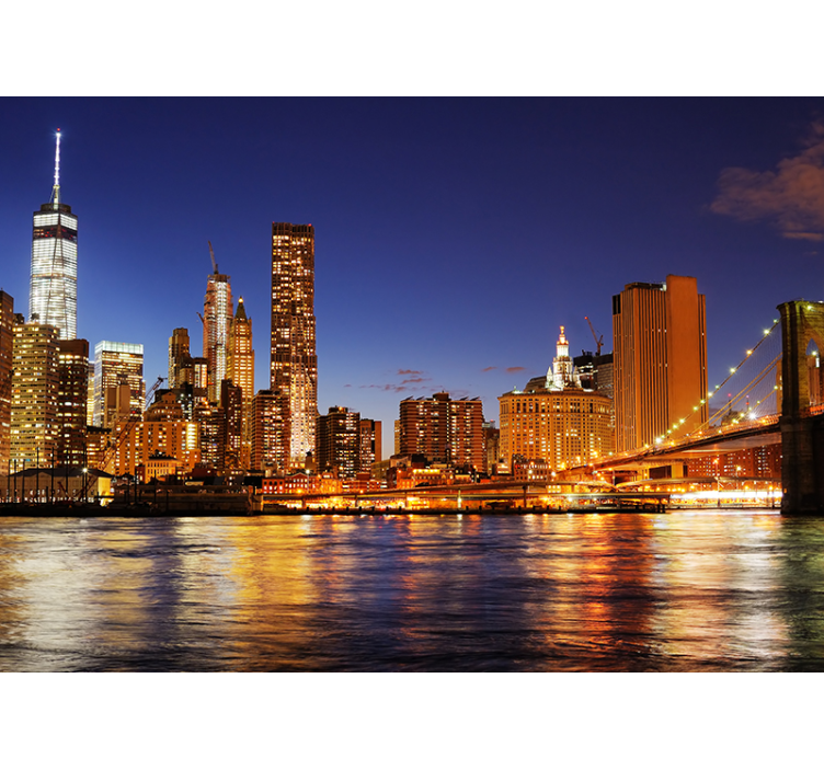Urban Skyline Panorama new york wall mural - TenStickers