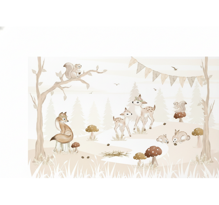 Forest wall mural for a whimsical woodland nursery - TenStickers