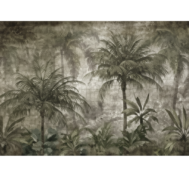 Forest wall mural minimalist palm forest - TenStickers