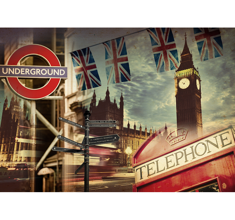 London Collage london wall mural - TenStickers