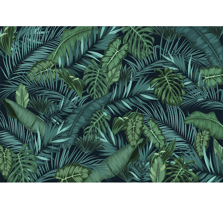Jungle leafs nature wall mural - TenStickers