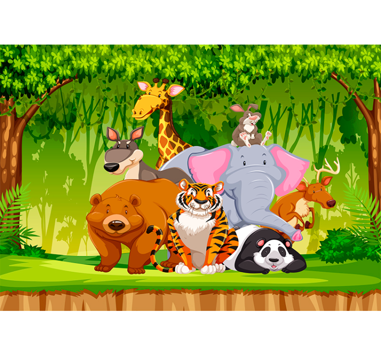 Kids Outdoor Wild Animal Wall Mural - TenStickers