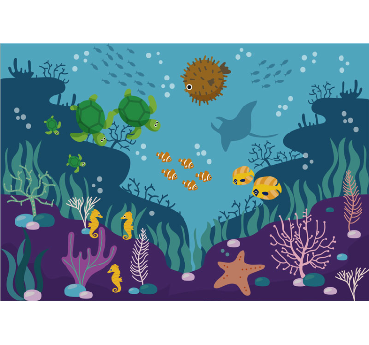 Sea wall mural fish in the water - TenStickers
