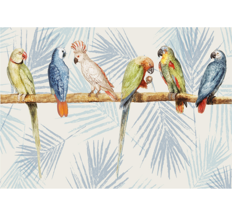 Parrot Assembly animal wall mural - TenStickers