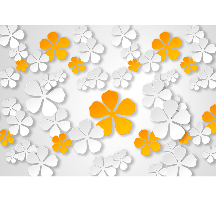 Blooming Contrast flower mural - TenStickers