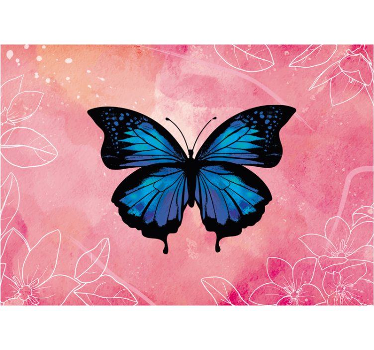 Butterfly Floral Elegance flower mural - TenStickers