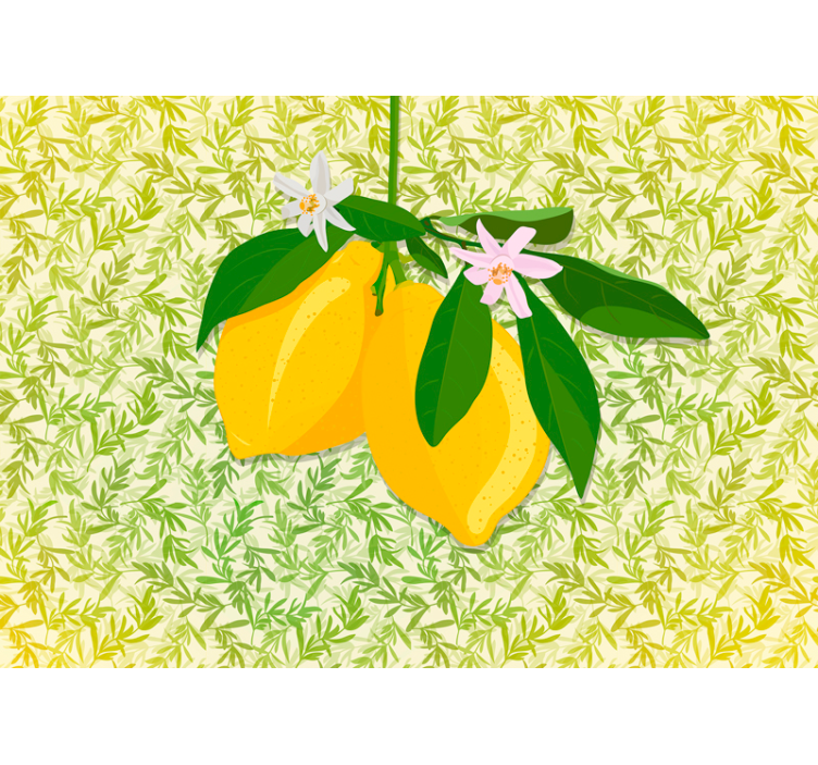 Flower mural lemon branch blossom - TenStickers